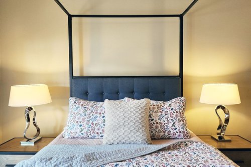 Comfy queen bed in the primary suite.