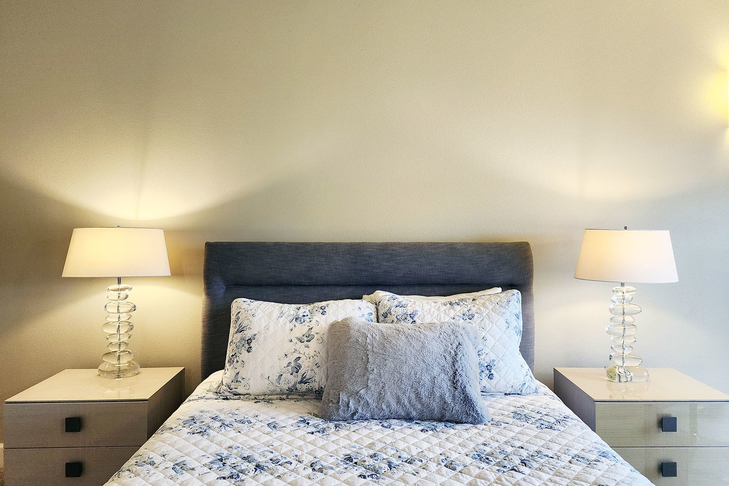 Comfy queen bed to sink into after a day on the coast.