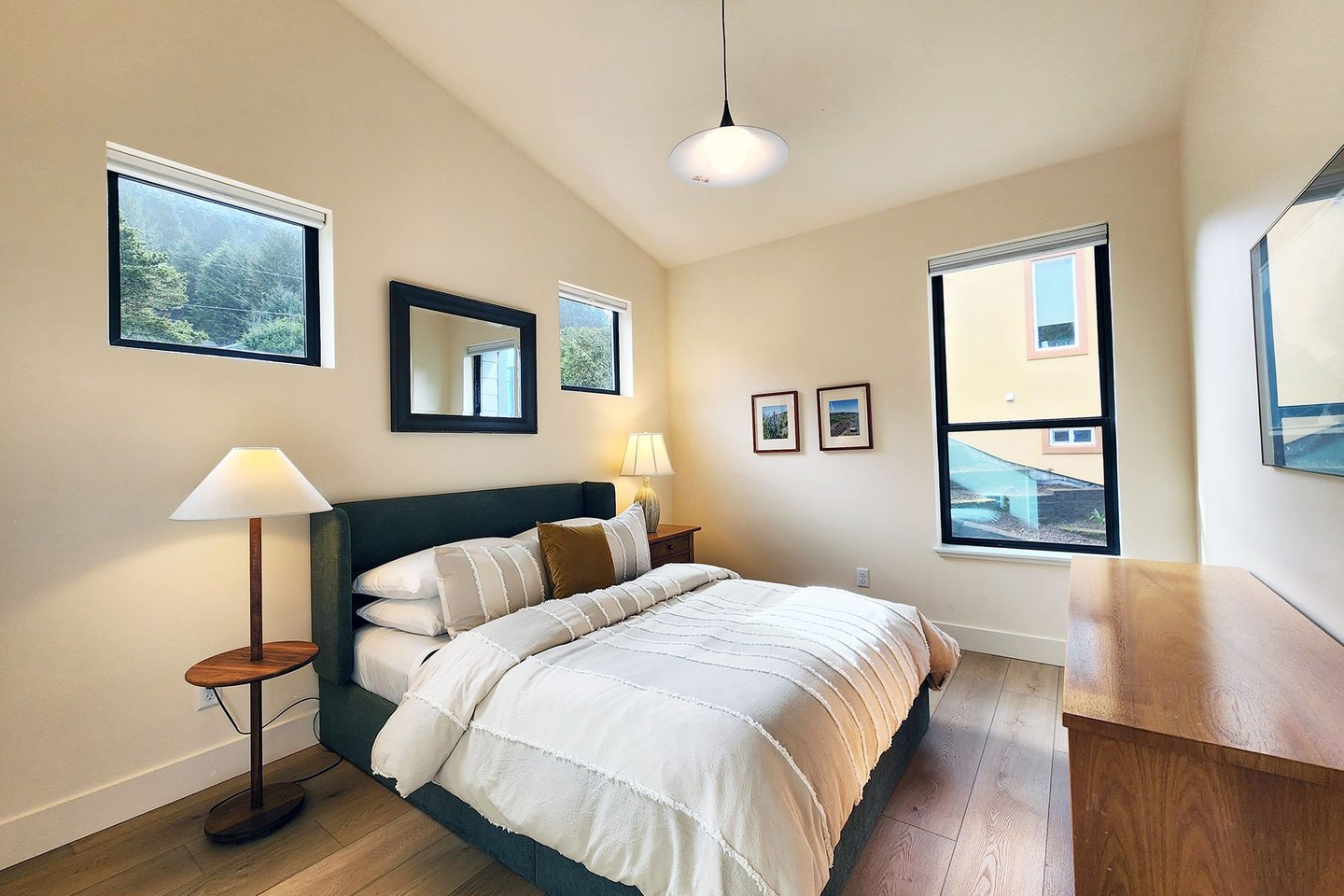 Comfy Queen bed on the main floor.