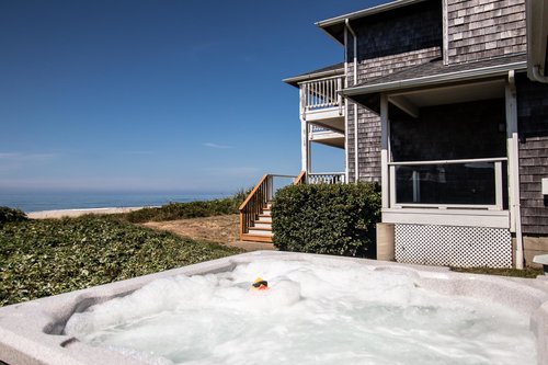 Relax in the oceanfront hot tub!