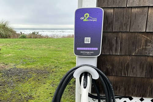 For a small fee you can charge your EV while enjoying the beach.