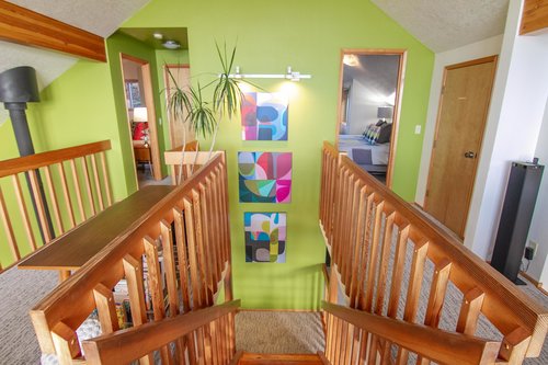 Find two more bedrooms and a second living area on the second floor.