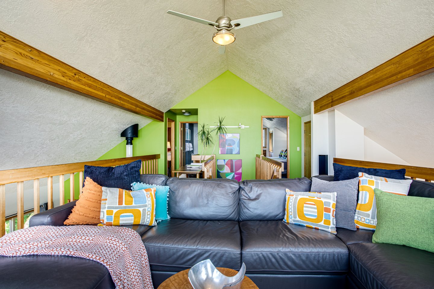 Unwind in the bright and spacious second-floor living room.