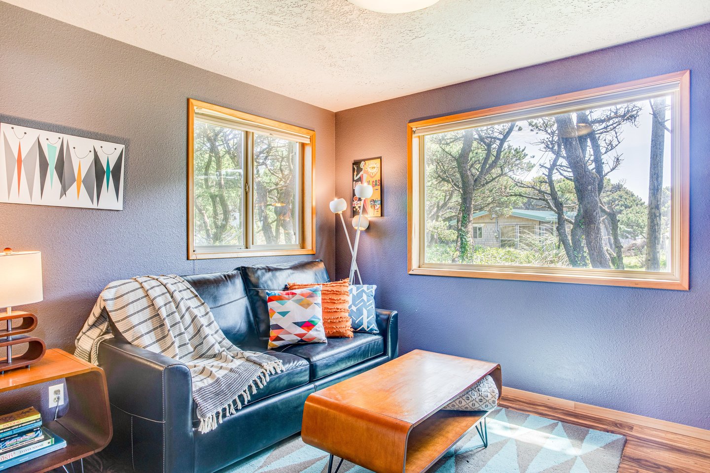 Relax in the den with a movie and friends.