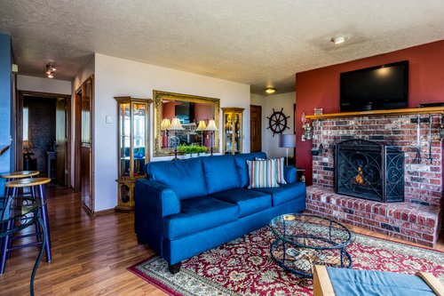 Comfortable ocean front home, with cozy coastal charm.