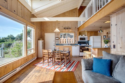 The open concept is sunny and bright.