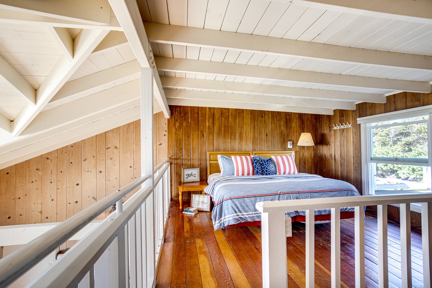 Upstairs loft area is open to downstairs.