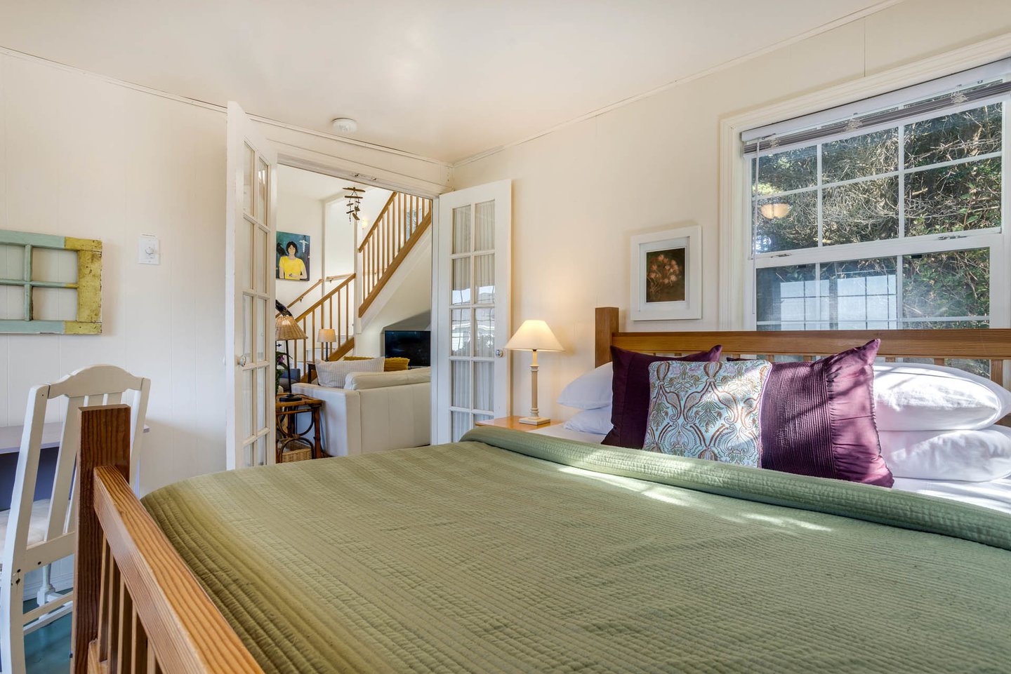 This bedroom is right off the living room on the main floor.