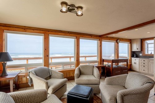 The club chairs are a great place to relax and whale watch.