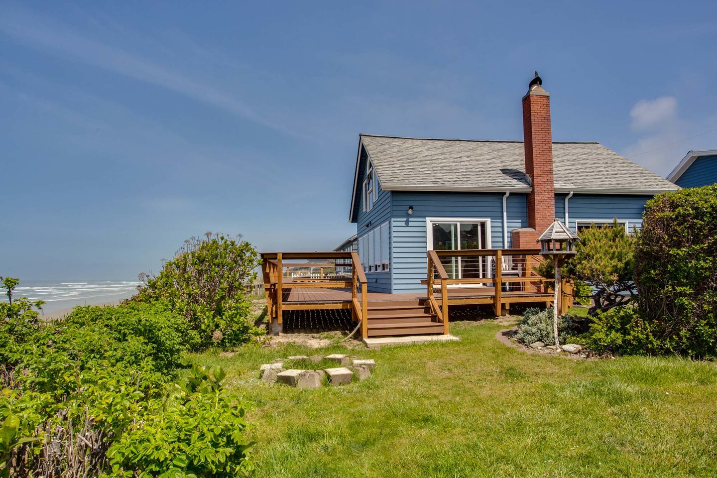 Large yard adjoins the home.