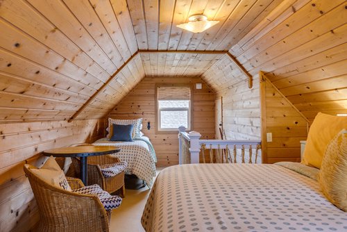 Cozy and comfy upstairs bedroom.