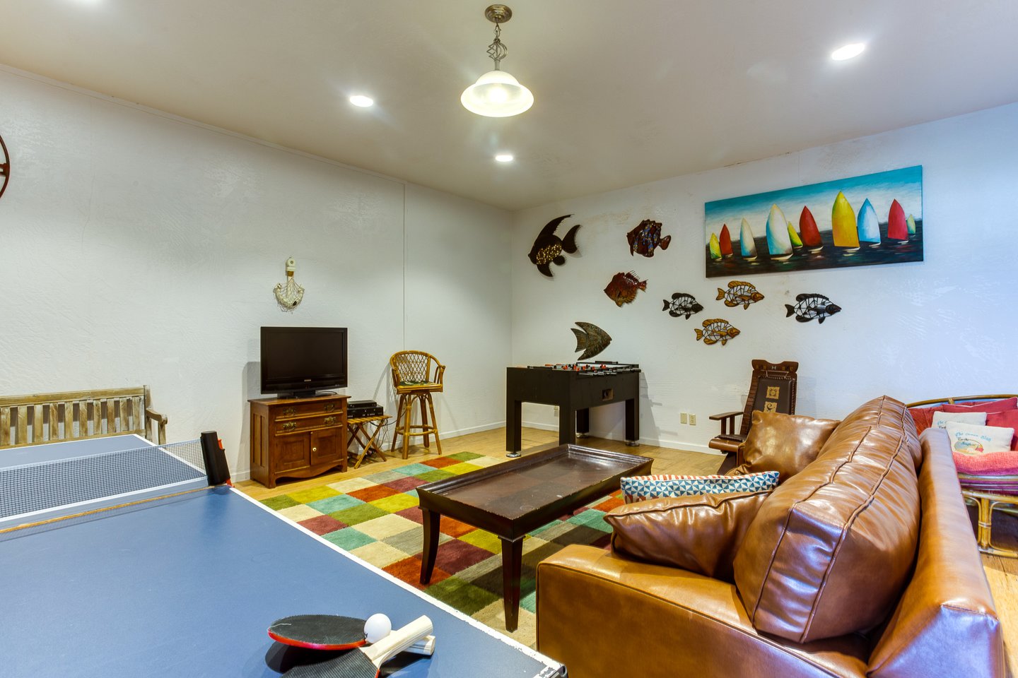 The game room is a great getaway in the evening.