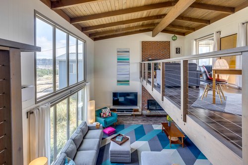 The upstairs loft adds additional family space.