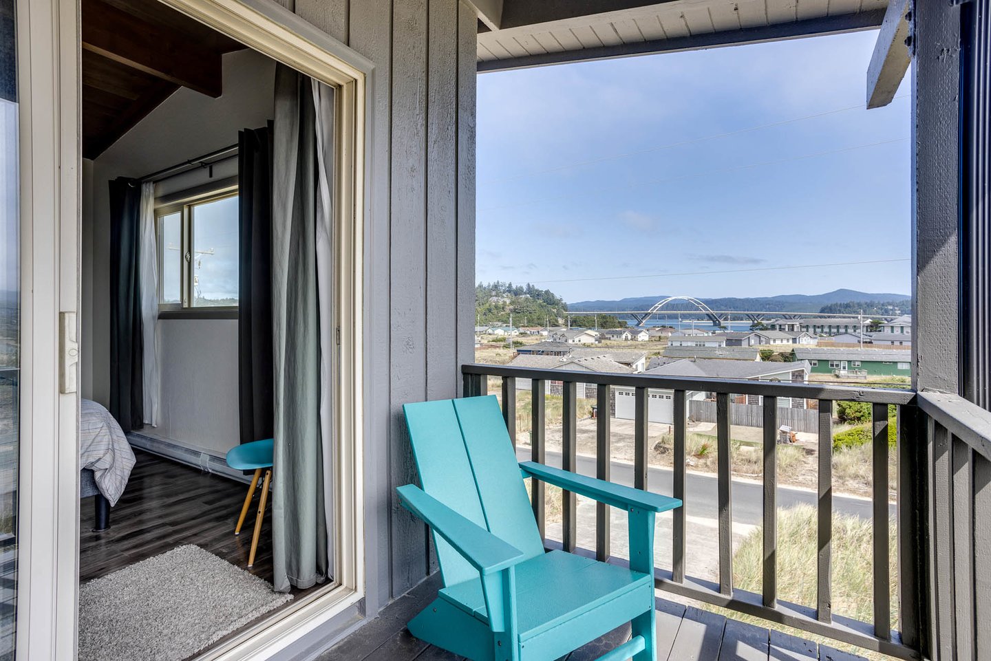 Enjoy your private deck off of the bedroom.