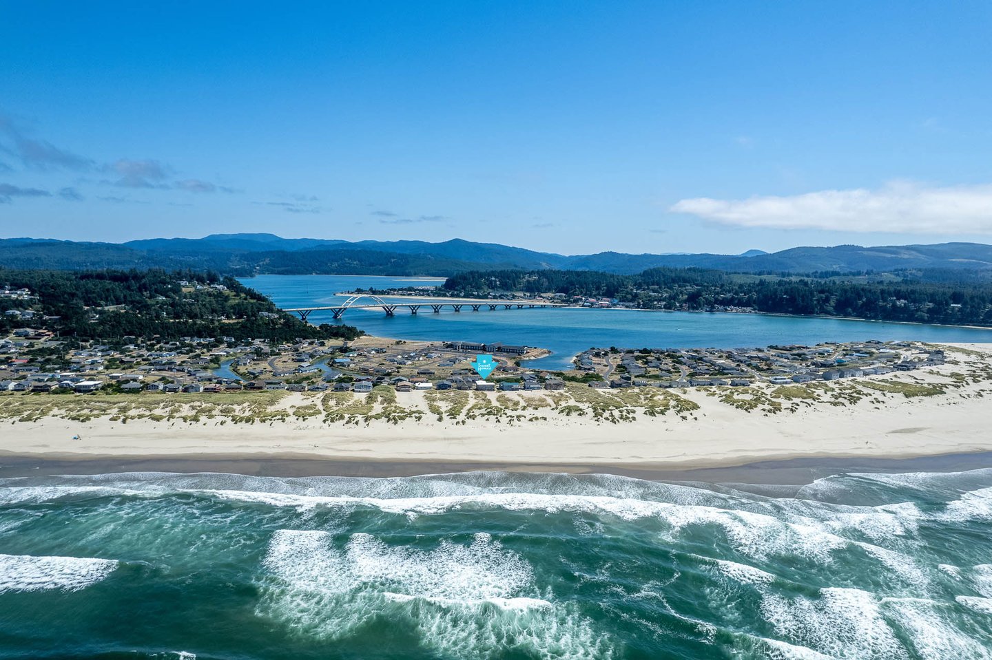 Pacific Chart House sits on Alsea Spit with miles of soft sandy beach.