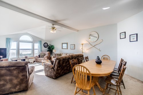 Open concept is perfect for family night of fun and games.