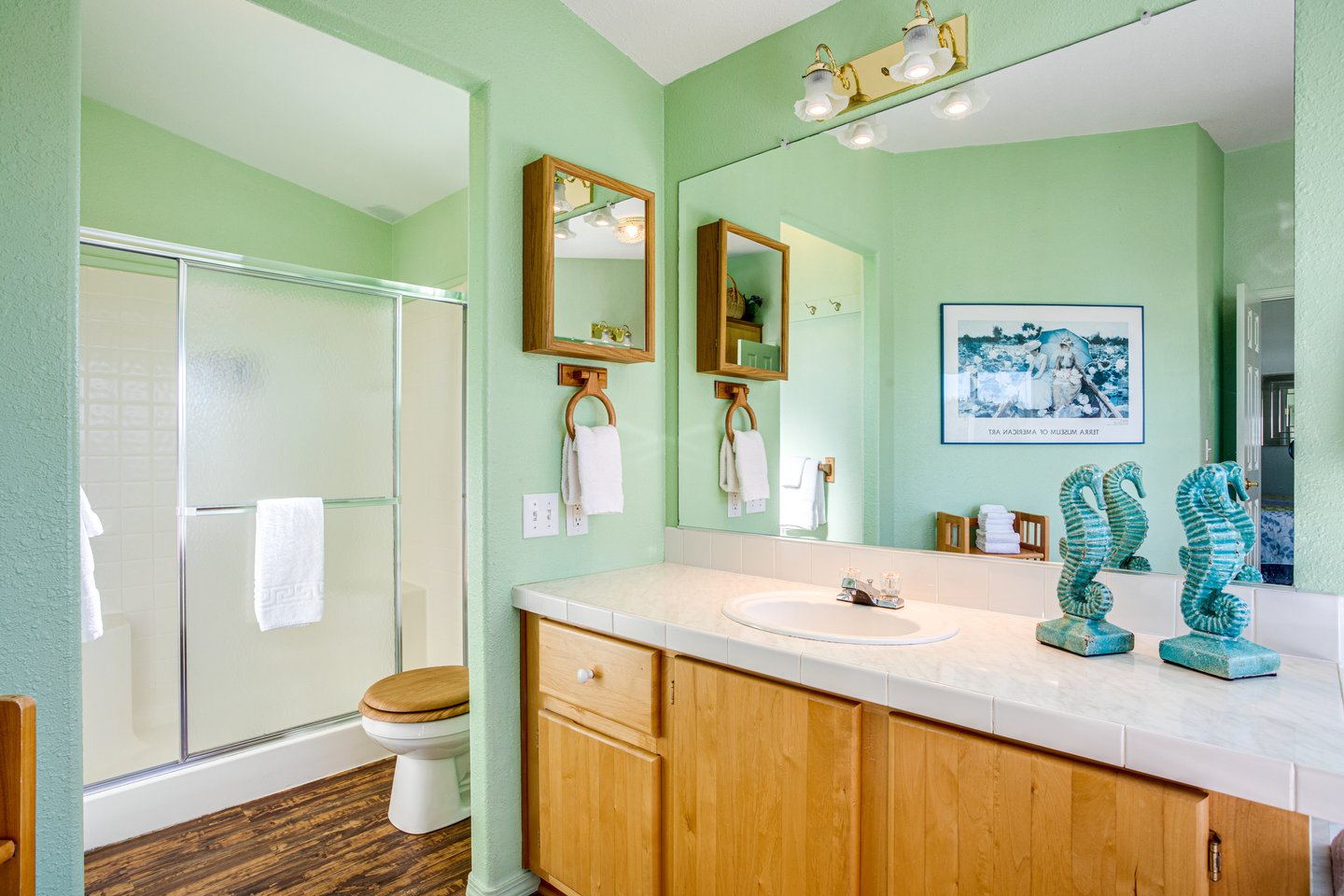 The master ensuite includes a walk in shower.