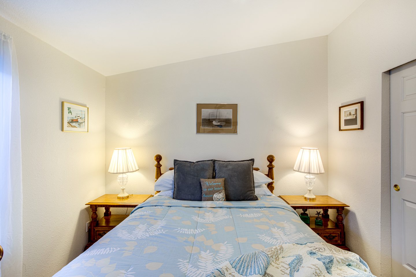 Escape to your own room after a busy coastal day.