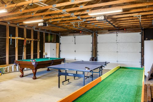 Garage with pool table and ping pong!