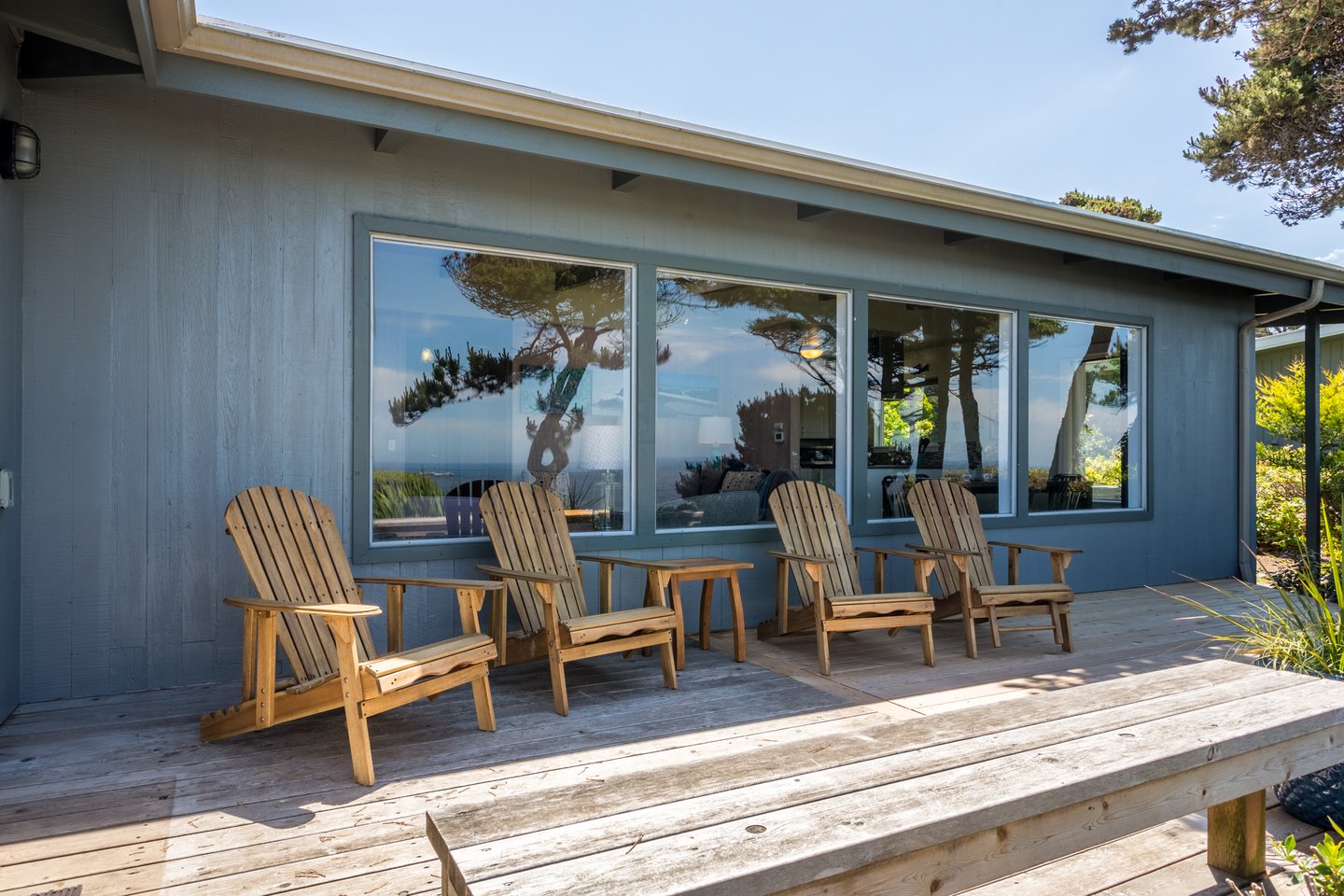 Relax on the deck right off the master bedroom.