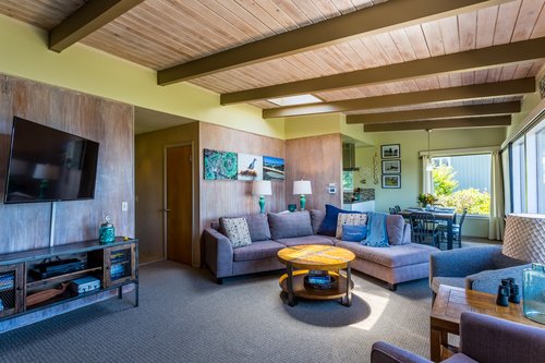 This gorgeous, ocean front home is very relaxing.