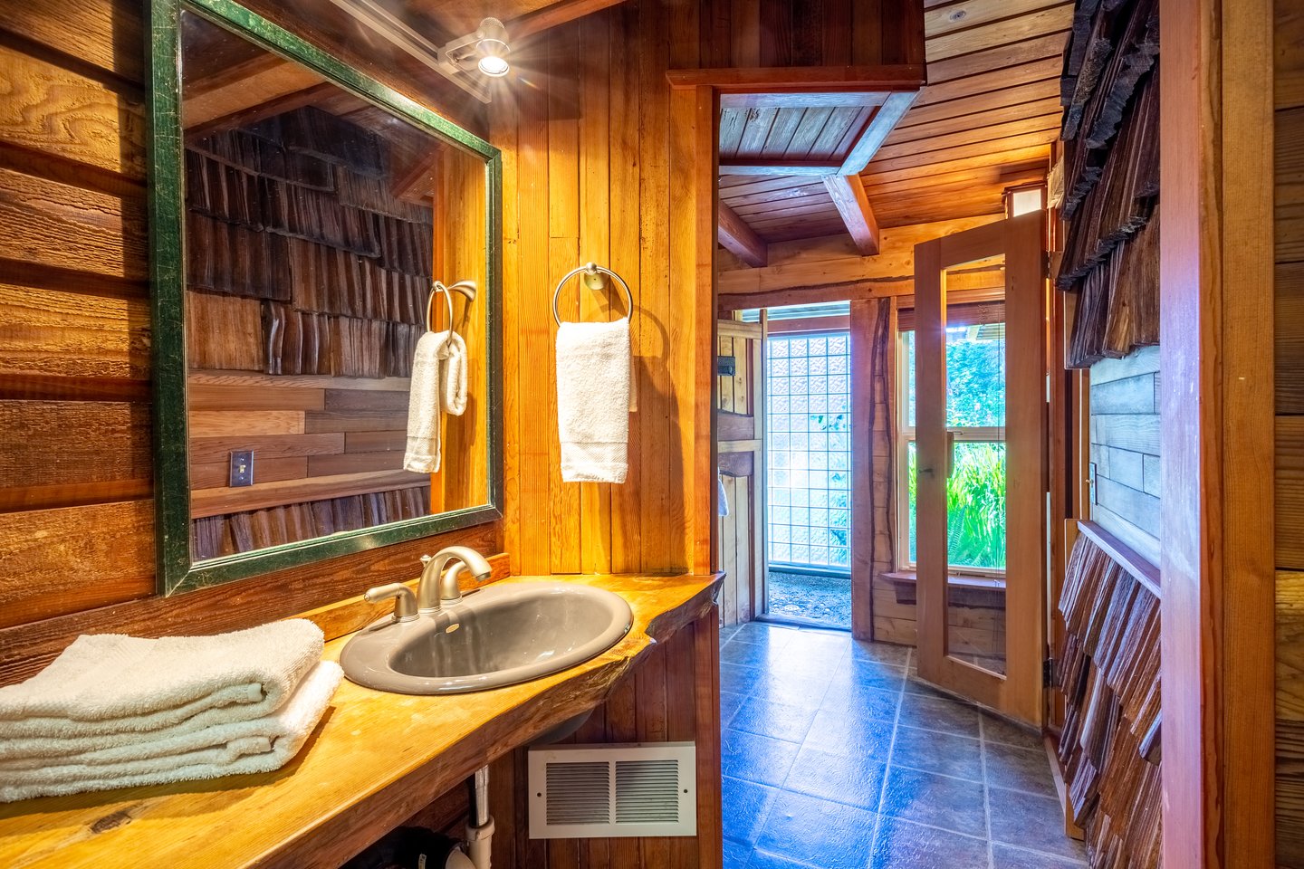 The spa bathroom is a special feature to the Zen House.
