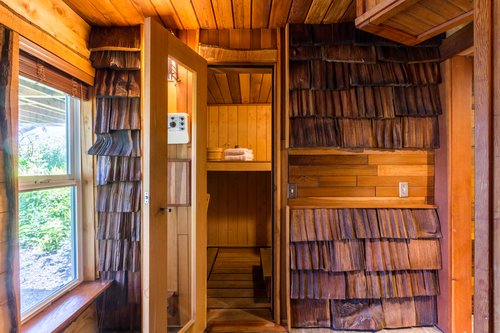Sauna entrance, get ready to relax!