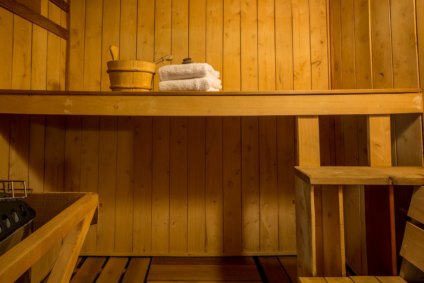 Sauna compliments the spa experience.