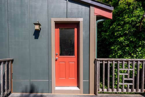 Enter the detached second bedroom.