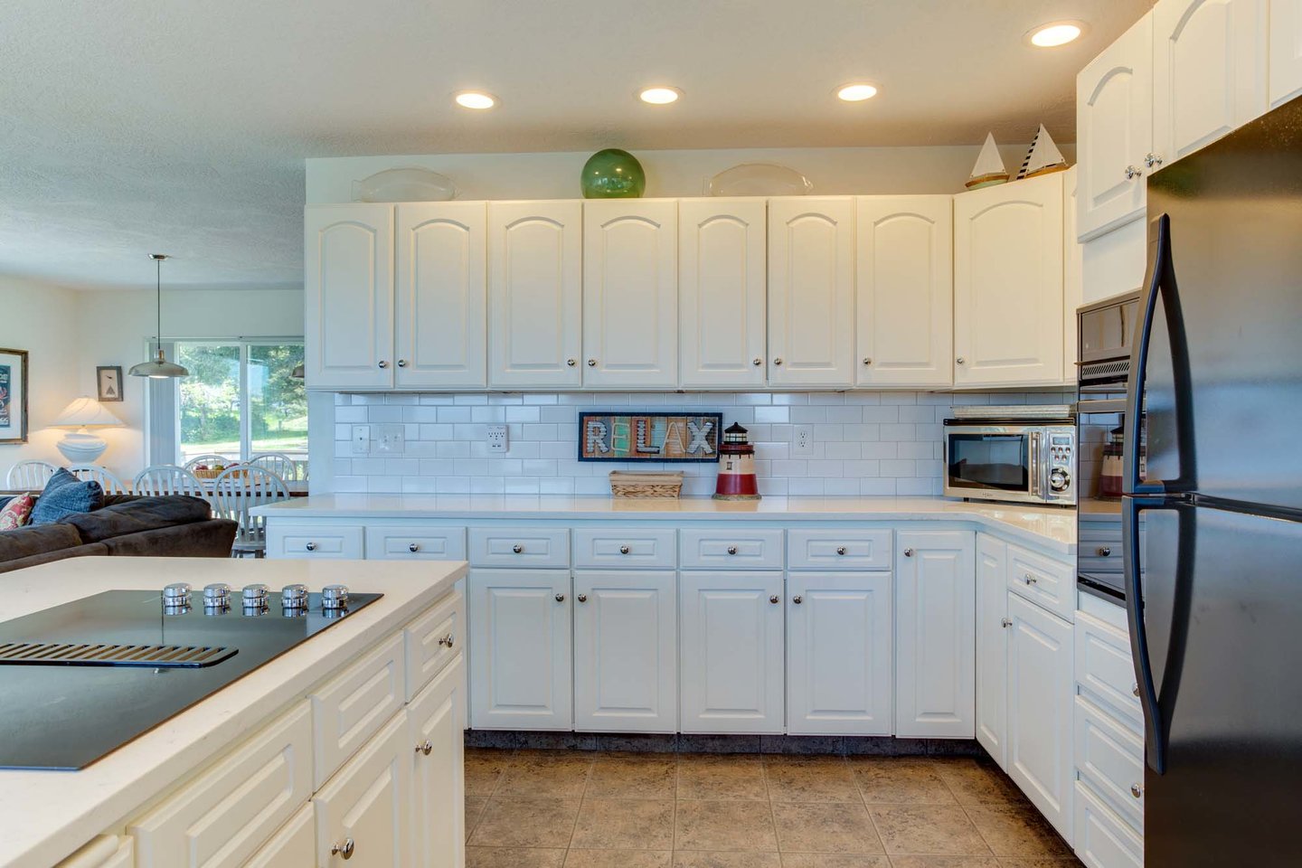 Clean and crisp with plenty of counter space for prep.