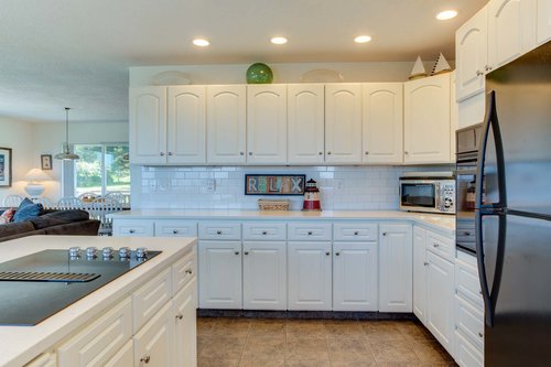 Clean and crisp with plenty of counter space for prep.