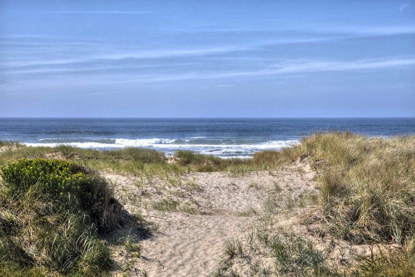 A well marked path leads right to the water's edge and a 7 mile stretch of sandy beach.