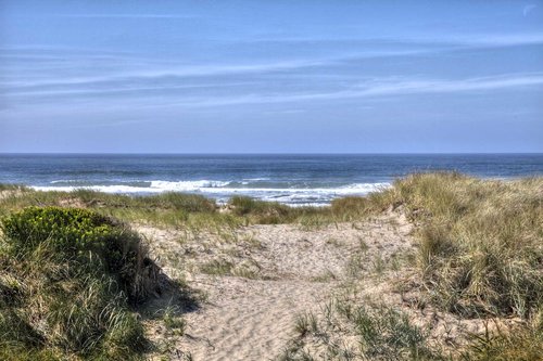 A well marked path leads right to the water's edge and a 7 mile stretch of sandy beach.