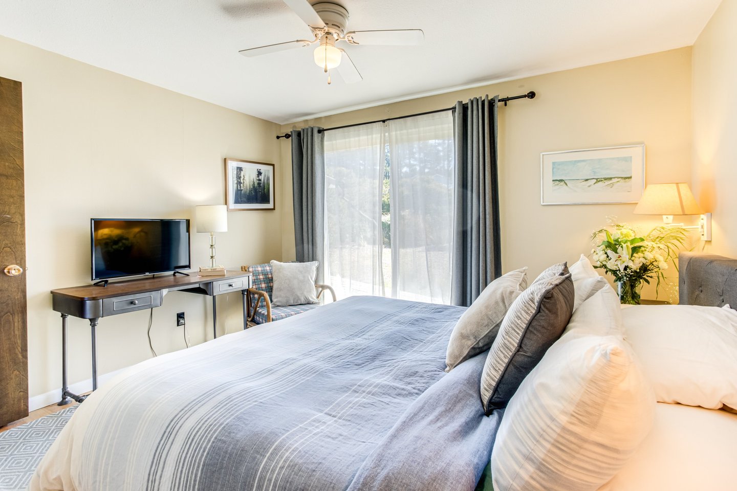 Relax in bed and watch your favorite show.