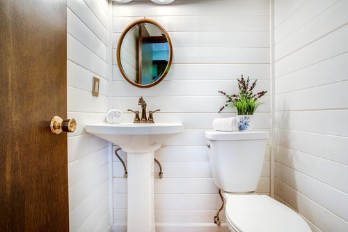 A half bath in the hall.