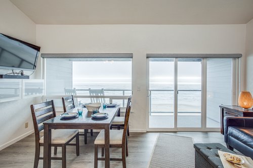 Casual dining experience in an inviting ocean view setting.