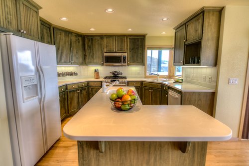 The kitchen has the amenities to make your stay comfortable.