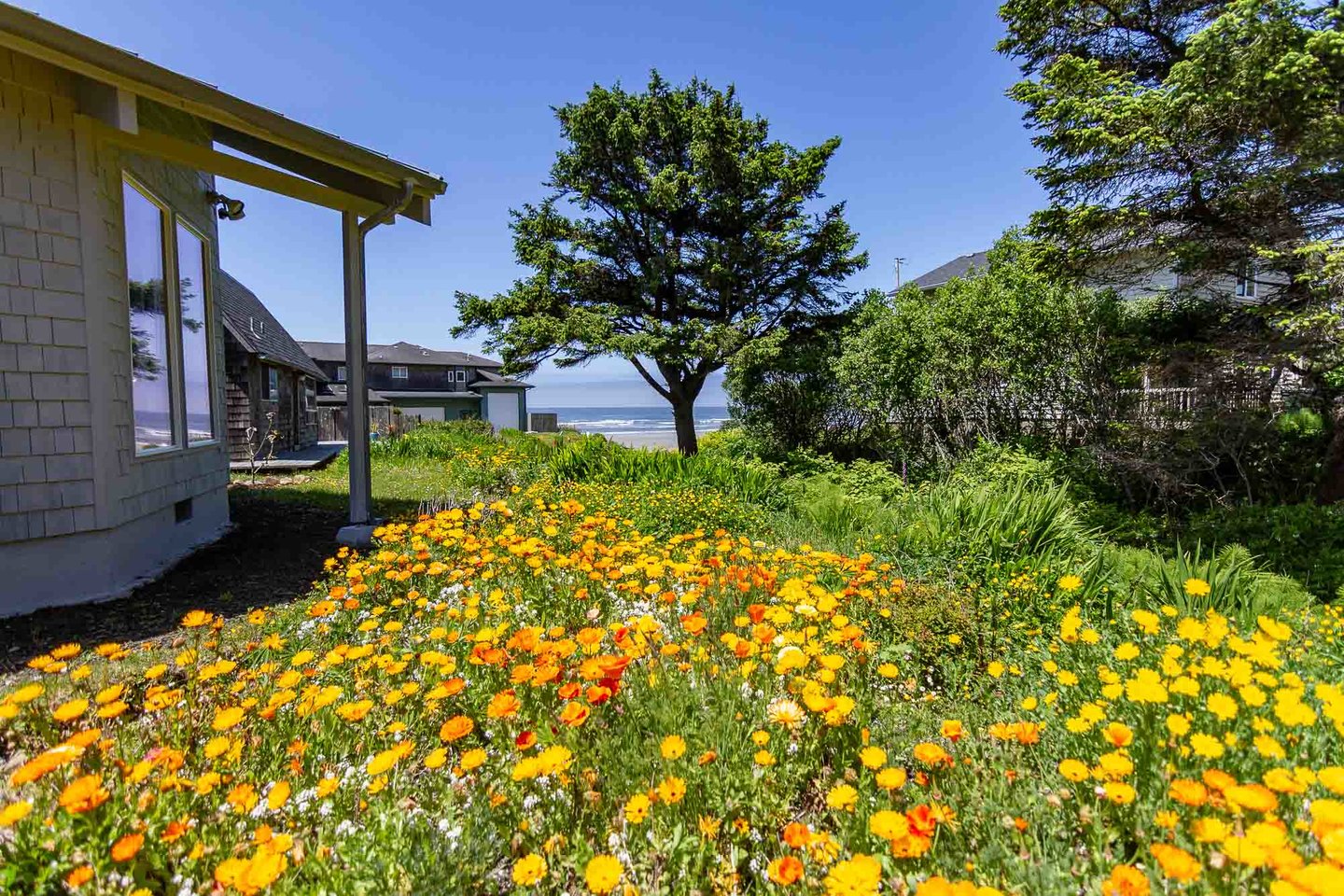 Spring and summer brings plenty of flowers to this home!