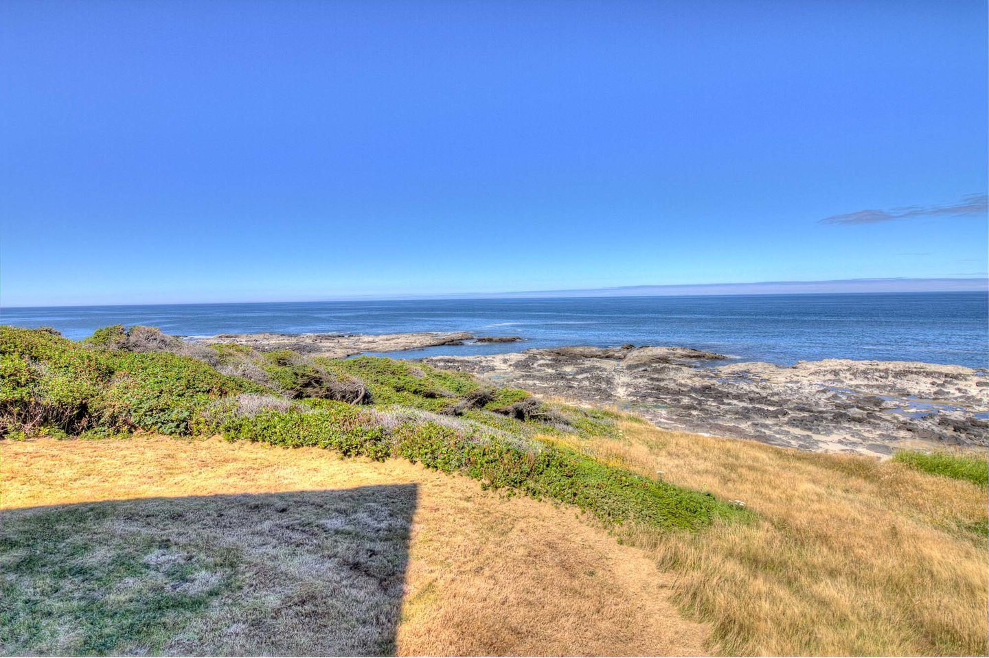 Low tide enables the rocks and sealife to be viewed.
