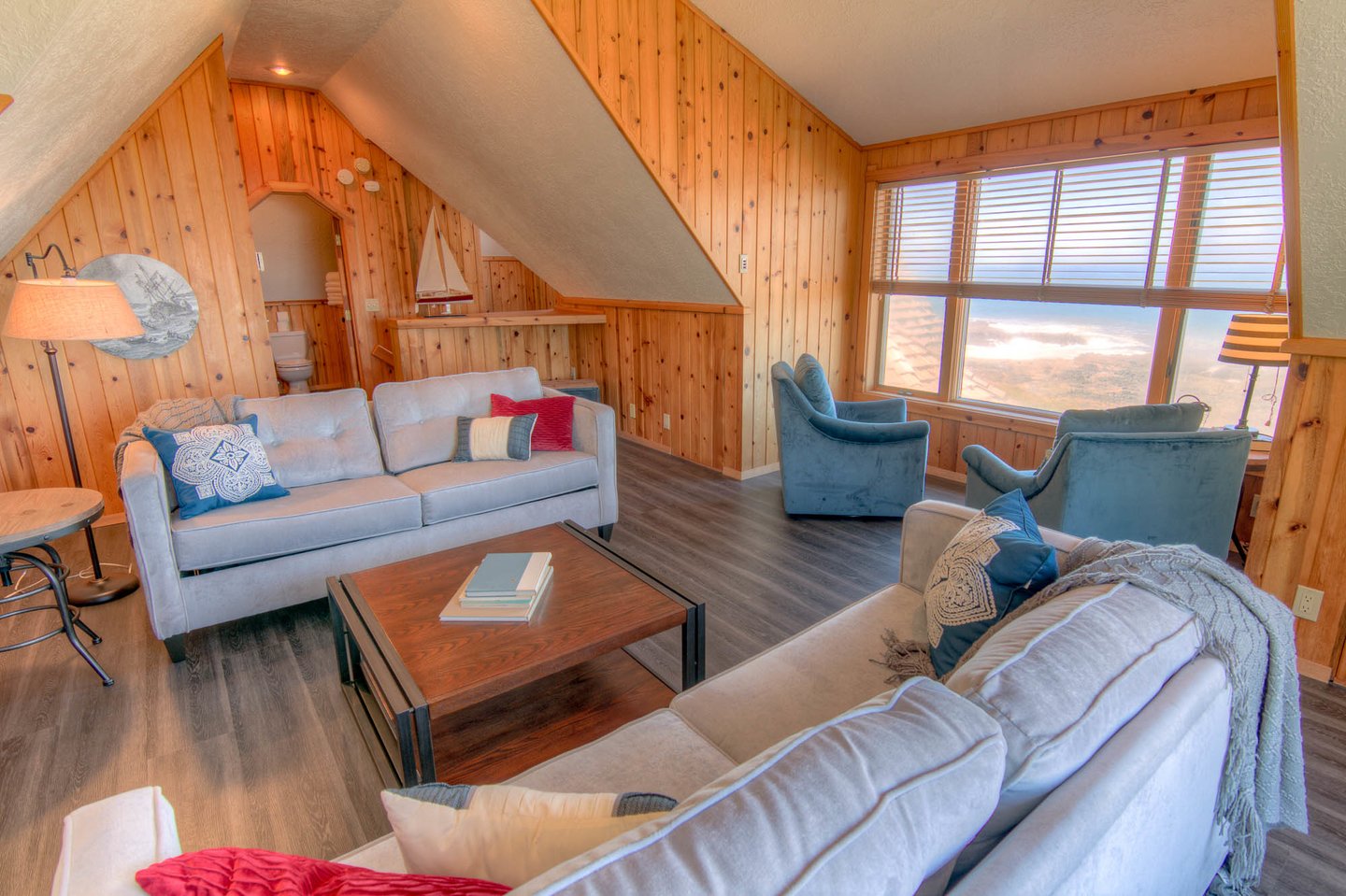 Views from the comfort of the upstairs sitting room.