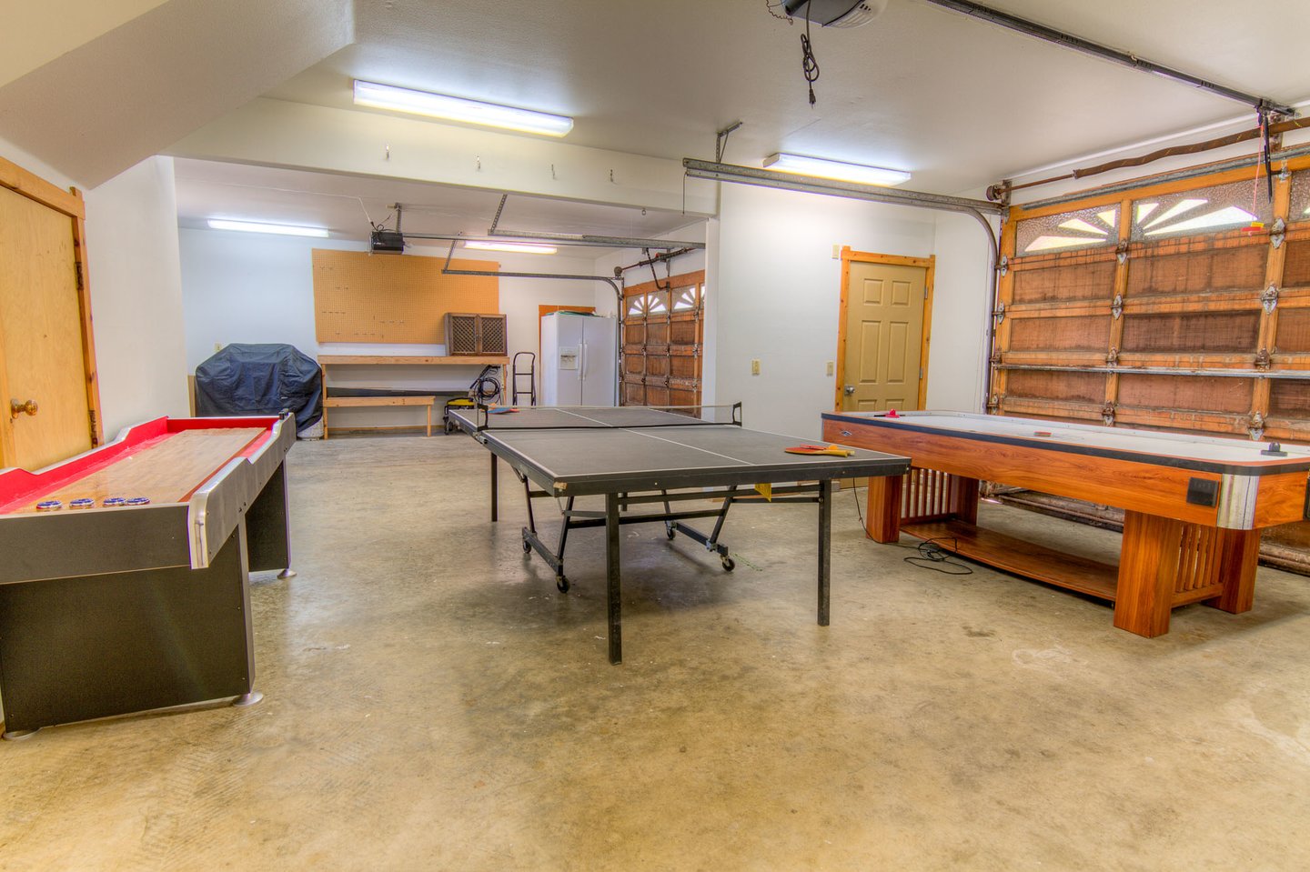 Game time in the garage (air hockey is no longer available)!