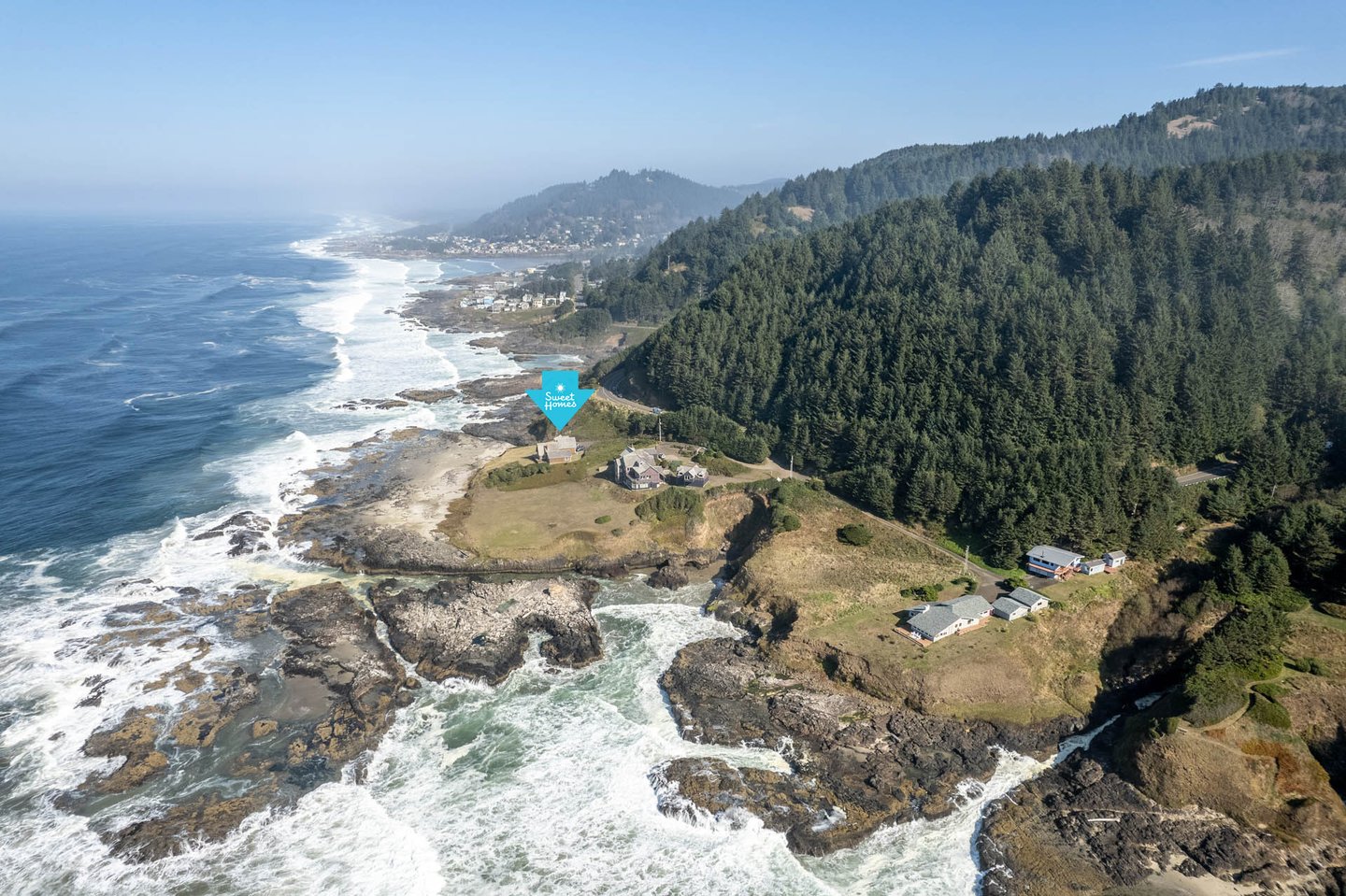 Perched on the basalt rocks south of Yachats