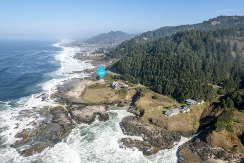 Perched on the basalt rocks south of Yachats