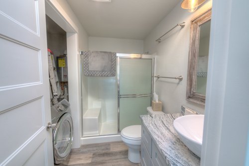 Lovely bathroom with a walk in shower.