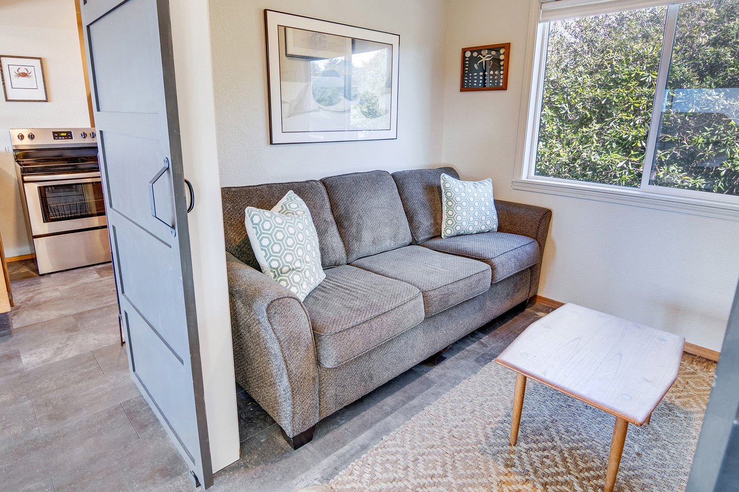 There's a sleeper sofa in the 4th bedroom off of the dining area.