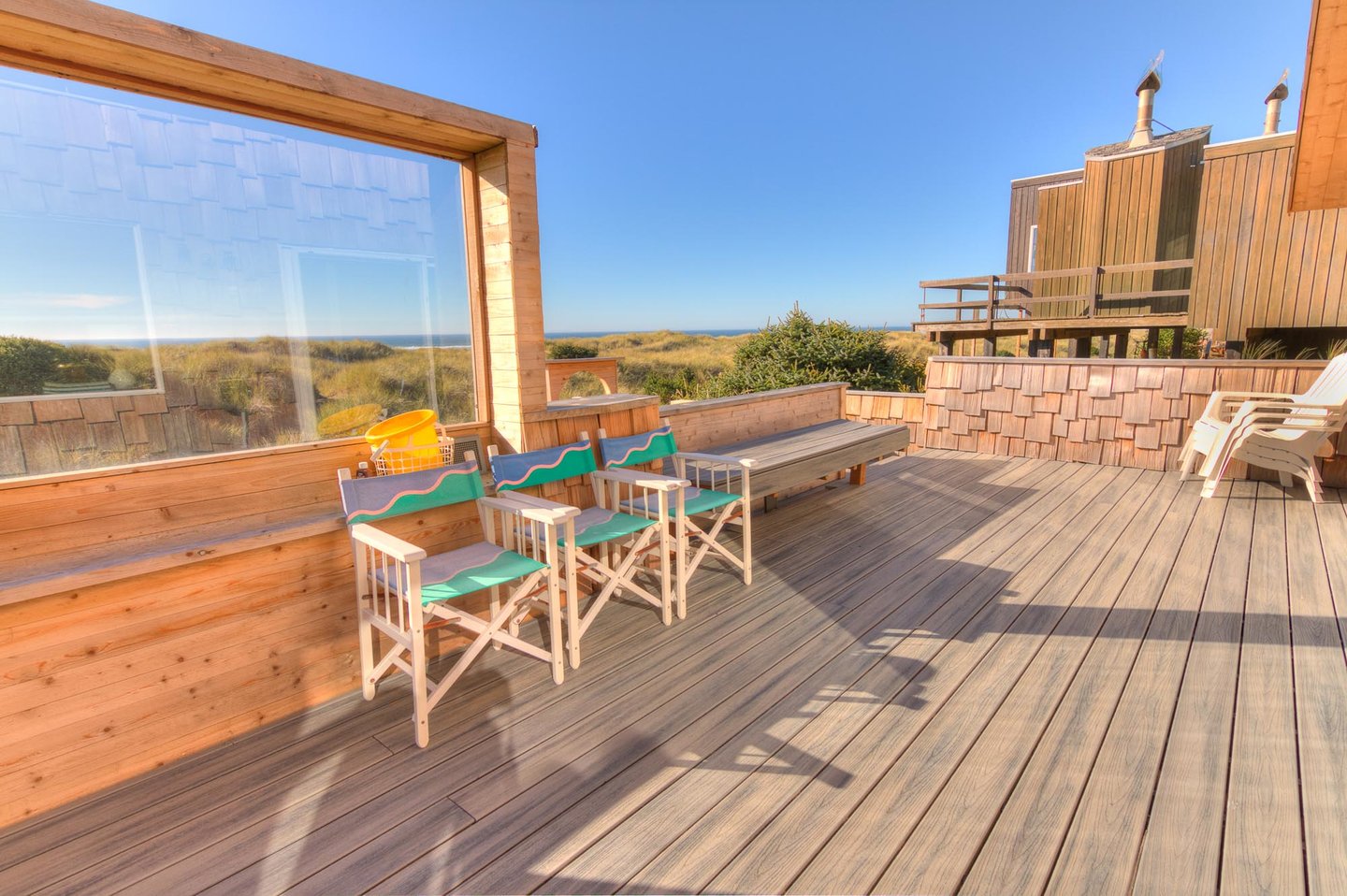 Sit on the deck and enjoy the dunes and ocean views.