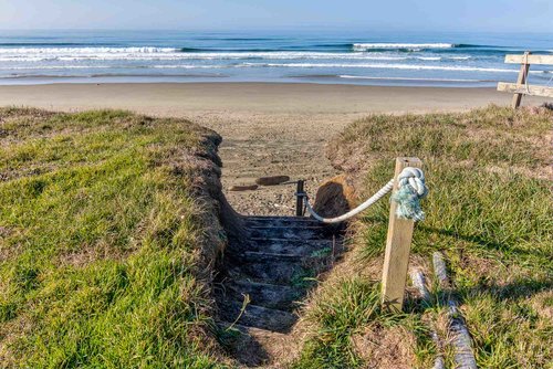 Private beach access is perfect for the family.