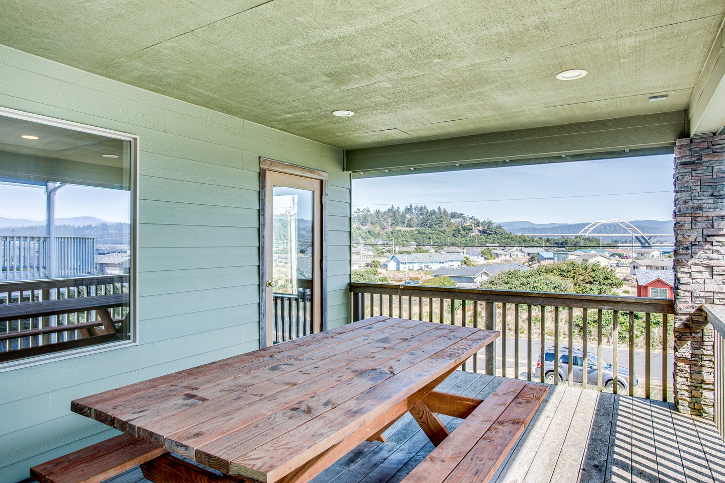 Sit under the covered east deck in the morning and watch the sun come up.