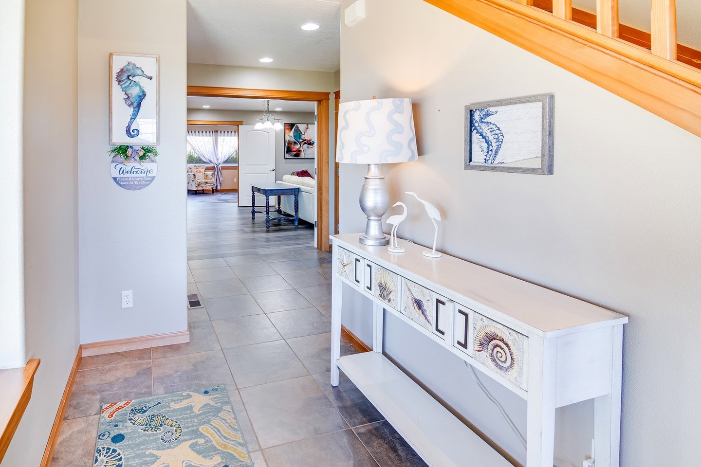 Enter into your sun-soaked home on the lower level.