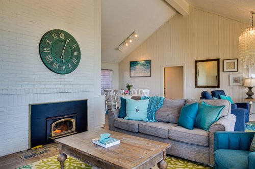 Build a cozy fire on cool evenings at the coast.